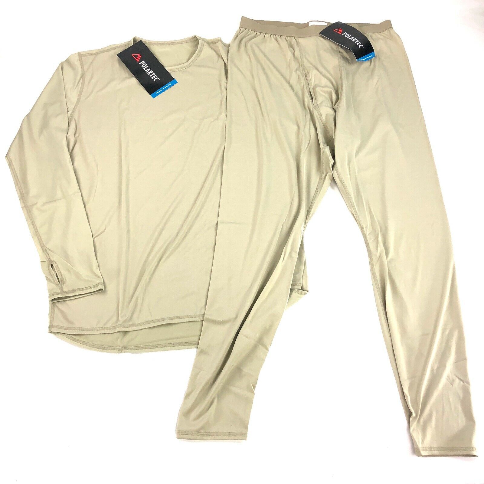 POLARTEC Level 1 Shirt & Pants Set, LARGE LONG Undershirt Power Dry Base Layer