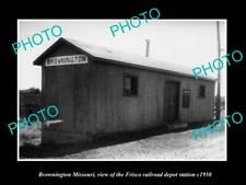 OLD LARGE HISTORIC PHOTO OF BROWNINGTON MISSOURI THE FRISCO RAILROAD DEPOT 1950 picture
