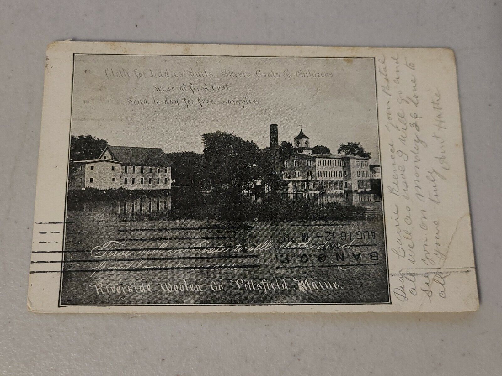 Vintage Postcard - Riverside Woolen Co. Pittsfield ME Maine Blk & Wht Posted 532