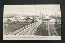 Antique Quebec Central Railway Station Railroad Postcard ~ Thetford Mines Quebec picture