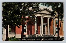 Vergennes VT-Vermont, The Bixby Memorial Free Library, Antique Vintage Postcard picture