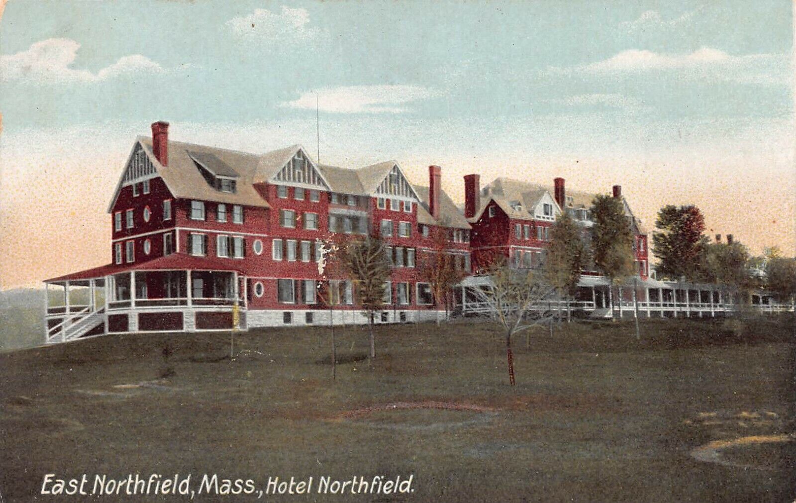 Hotel Northfield, East Northfield, Massachusetts, Early Postcard, Unused