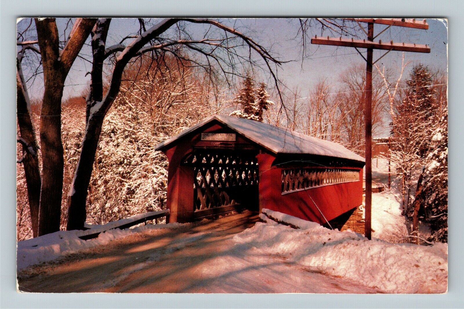 Sunderland VT- Vermont, Chiselville, Covered Bridge, Chrome c1997 Postcard