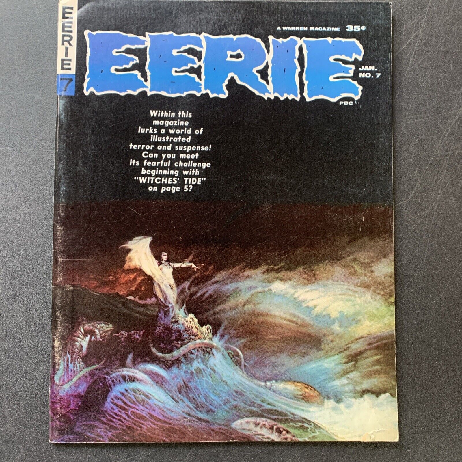 EERIE Issue #7 FRAZETTA Cover 1967 Warren Horror Magazine FN-