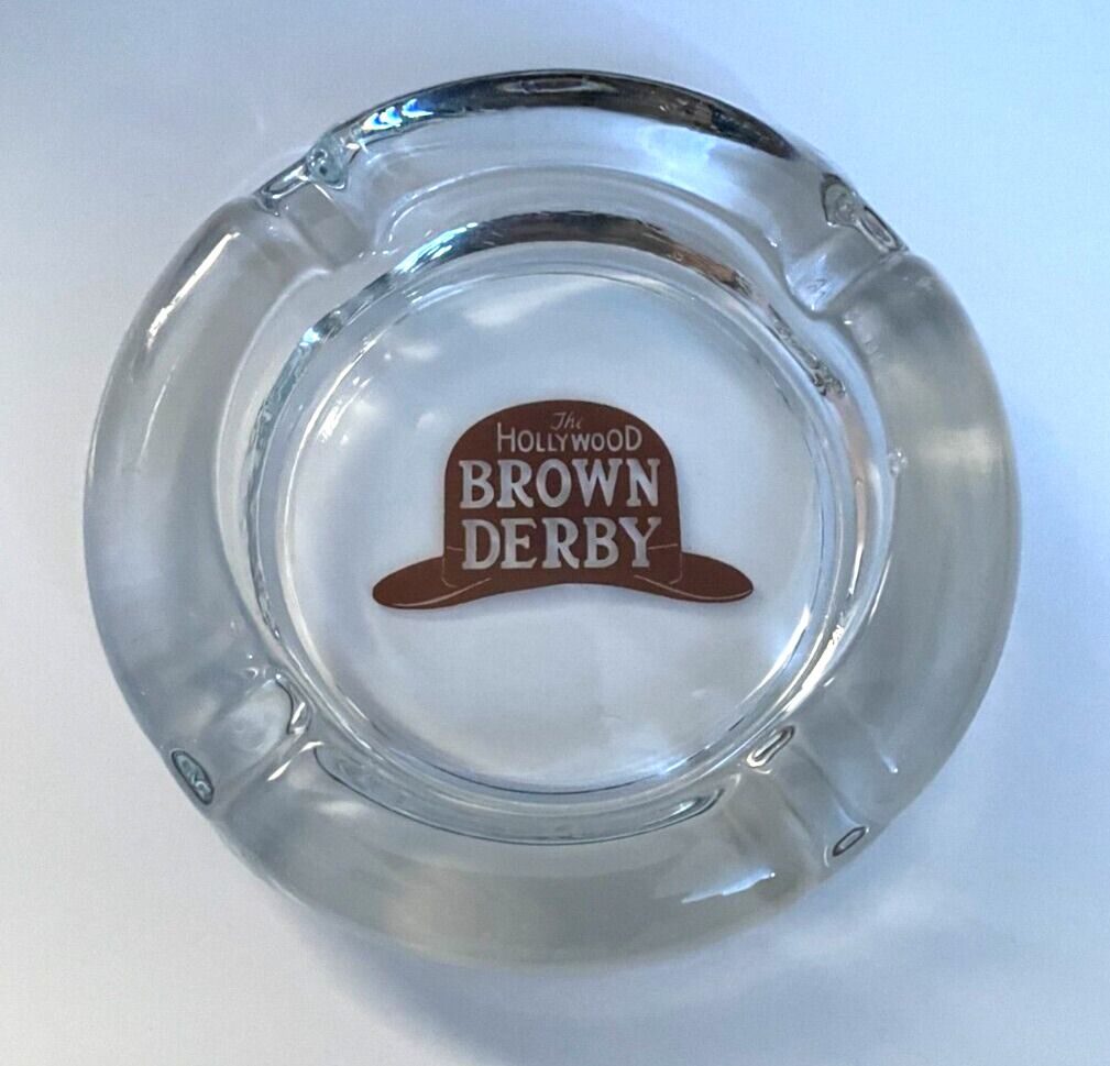 1990\'S THE HOLLYWOOD BROWN DERBY DISNEY STUDIOS RESTAURANT GLASS ASHSTRAY
