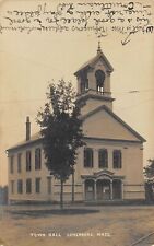 LUNENBURG Massachusetts USA US postcard RPPC Town Hall building 1910 picture