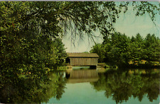 Vintage 1964 Old Sturbridge Village Bridge, Dummerston Vermont VT Postcard picture