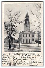 Woodbury Connecticut Postcard First Congregational Church 1907 Vintage Antique picture