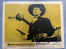 RARE Badman’s Country Original  Lobby Card Signed By George Montgomery Western picture