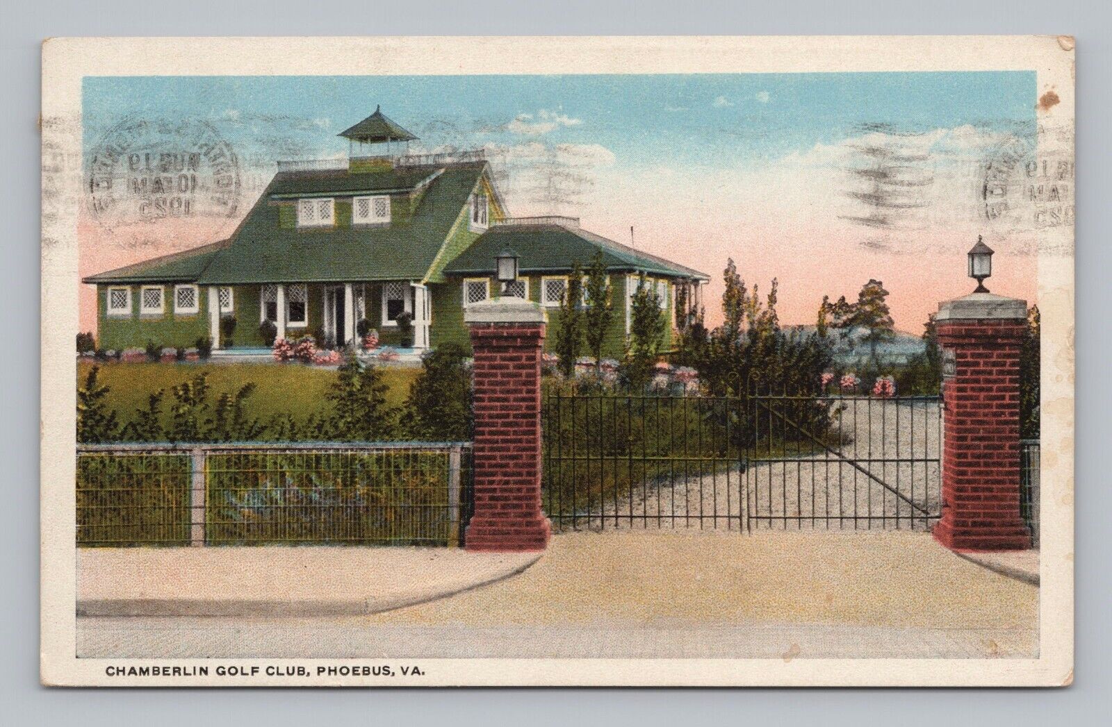 Postcard Chamberlin Golf Club Phoebus Virginia c1925
