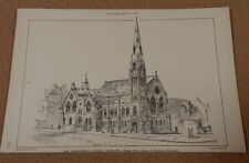Antique architects print Presbyterian Church Highgate The builder 1886  picture