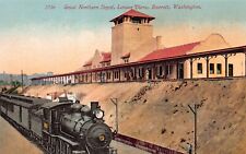 Great Northern Railroad Depot, Everett, Washington, Early Postcard, Unused  picture