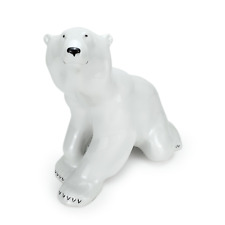 Imperial Lomonosov Sitting Polar Bear Porcelain USSR Russia Statue 1G picture