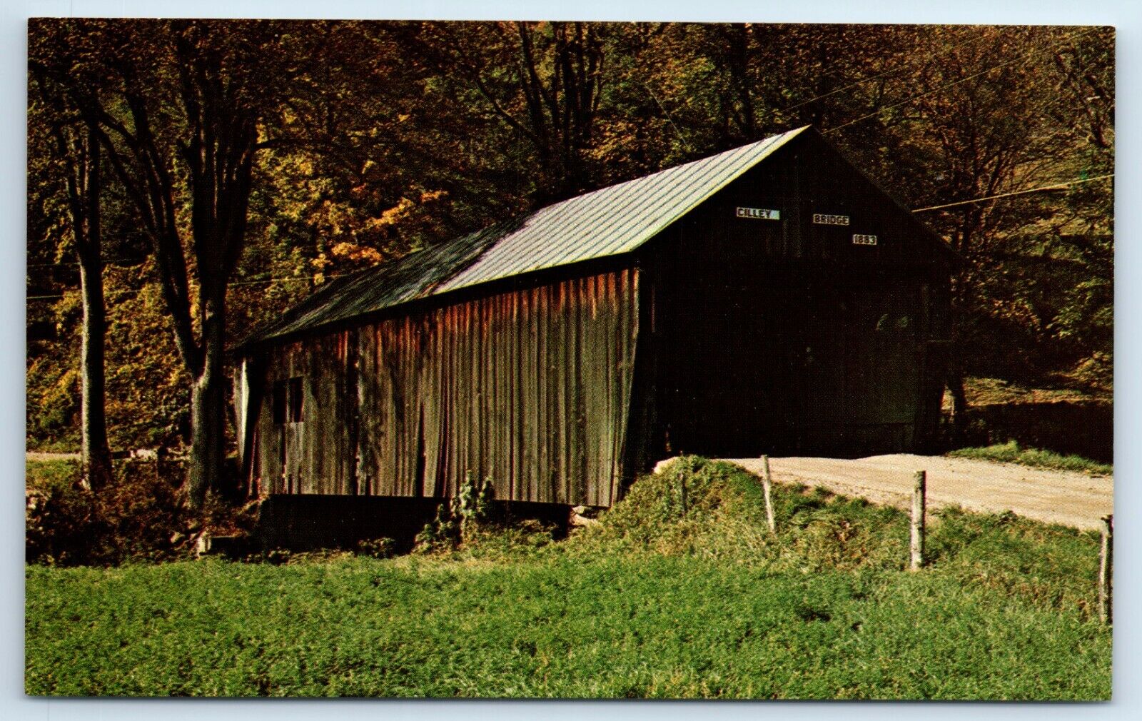Postcard Cilley, Old Covered Wooden Bridge, Tunbridge, Vermont F164