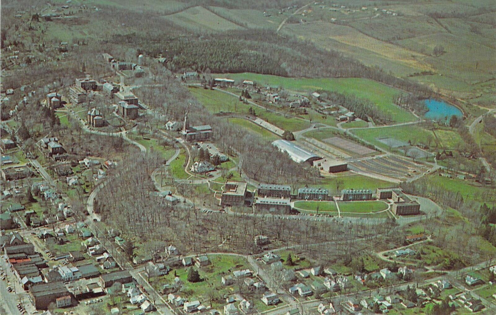 OH Granville 1960s DENISON UNIVERSITY Aerail View postcard C90