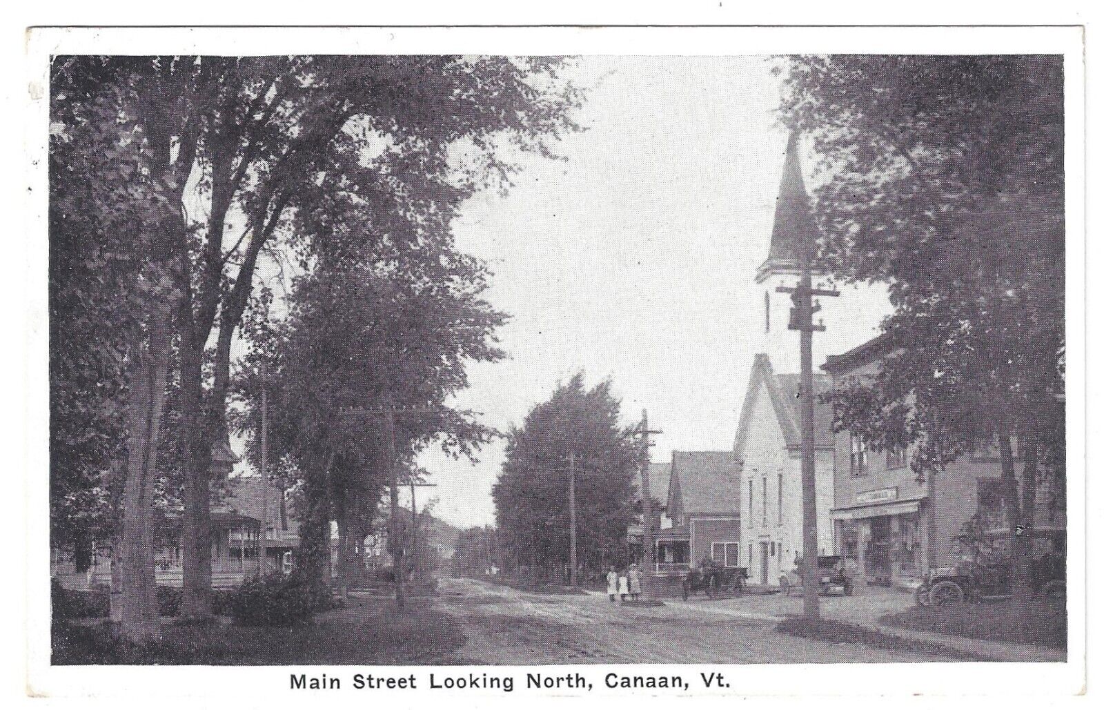 Canaan VT Vermont Vintage 1920s Postcard Main Street Looking North View