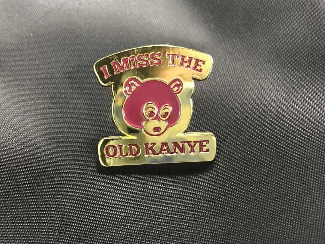 Kanye West enamel Gold Pin Lapel - I miss the old kanye College Dropout yeezus
