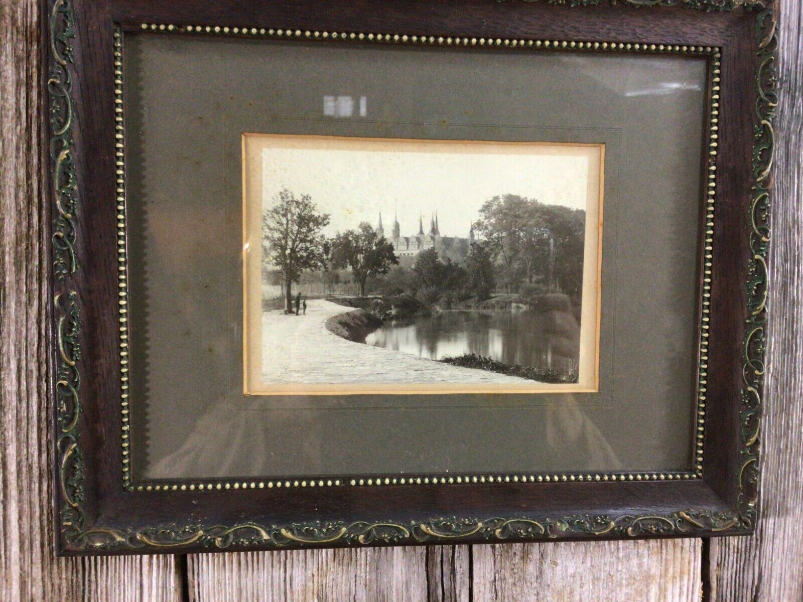 Original framed 1896 F. Herrfurth photo Merseburg Germany castle