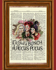 Hocus Pocus Dictionary Art Print Poster Sanderson Winifred Sarah Mary Disney picture