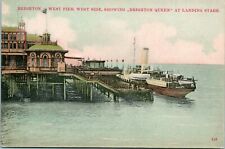 Vtg Postcard 1930 Brighton West Pier Showing Brighton Queen Ferry Unused picture