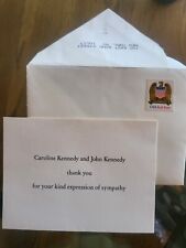   VINTAGE JFK JR & Caroline Kennedy Thank You Card For Jackie Kennedy's Passing picture