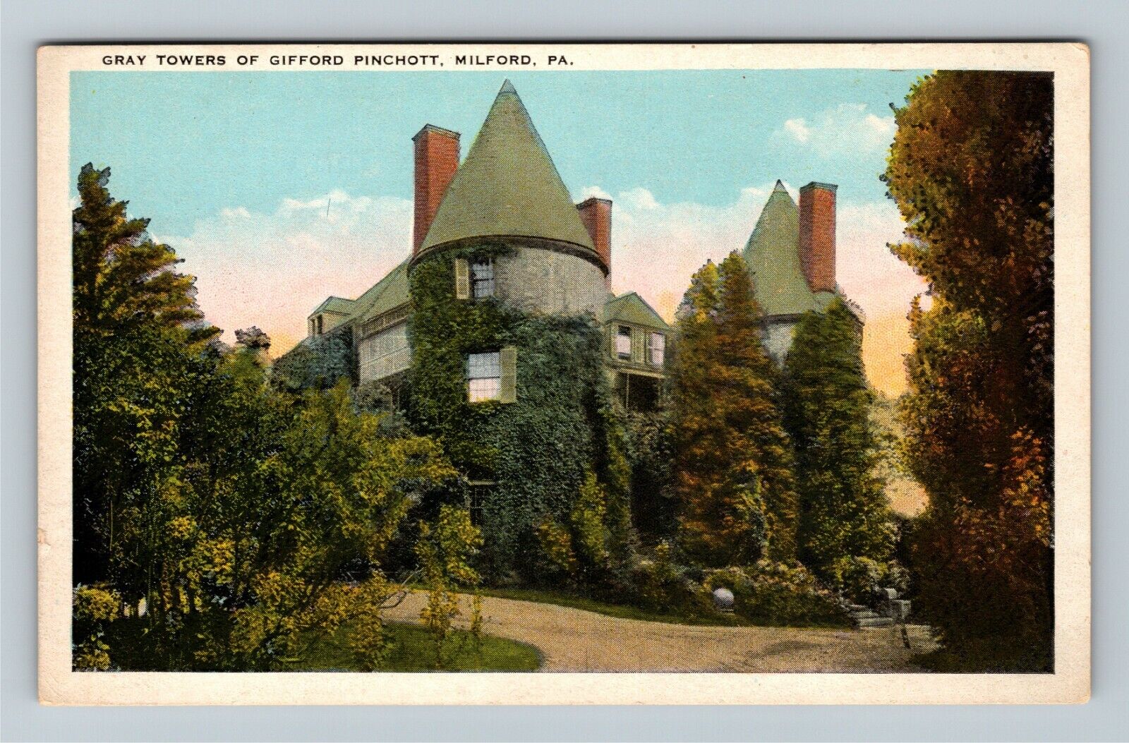 Milford PA-Pennsylvania, Gray Towers Gifford Pinchot, c1920 Vintage Postcard