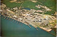 Postcard Groton Connecticut U.S. Naval Submarine Base New London Aerial View picture