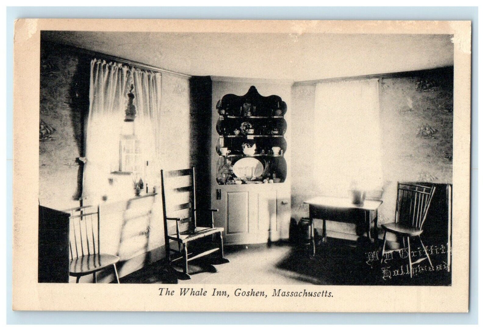 c1920's The Whale Inn Interior Goshen Massachusetts MA Unposted Vintage Postcard