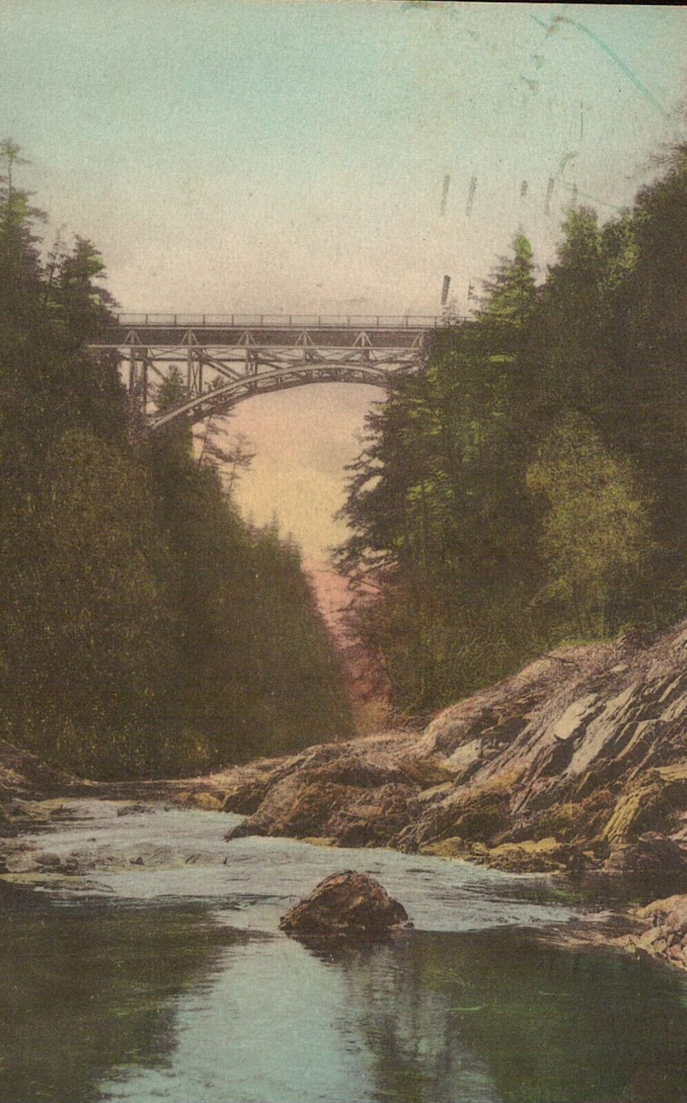 Quechee Gorge Bridge Postcard Hanover NH 1942