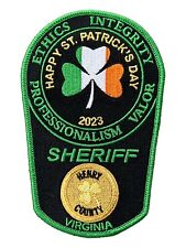 Henry County Virginia Sheriff's Office 2023 St. Patrick's Day Police Patch picture