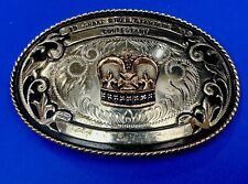 1983 Snake River Stampede Rodeo Idaho Trophy Comstock German Silver belt buckle picture