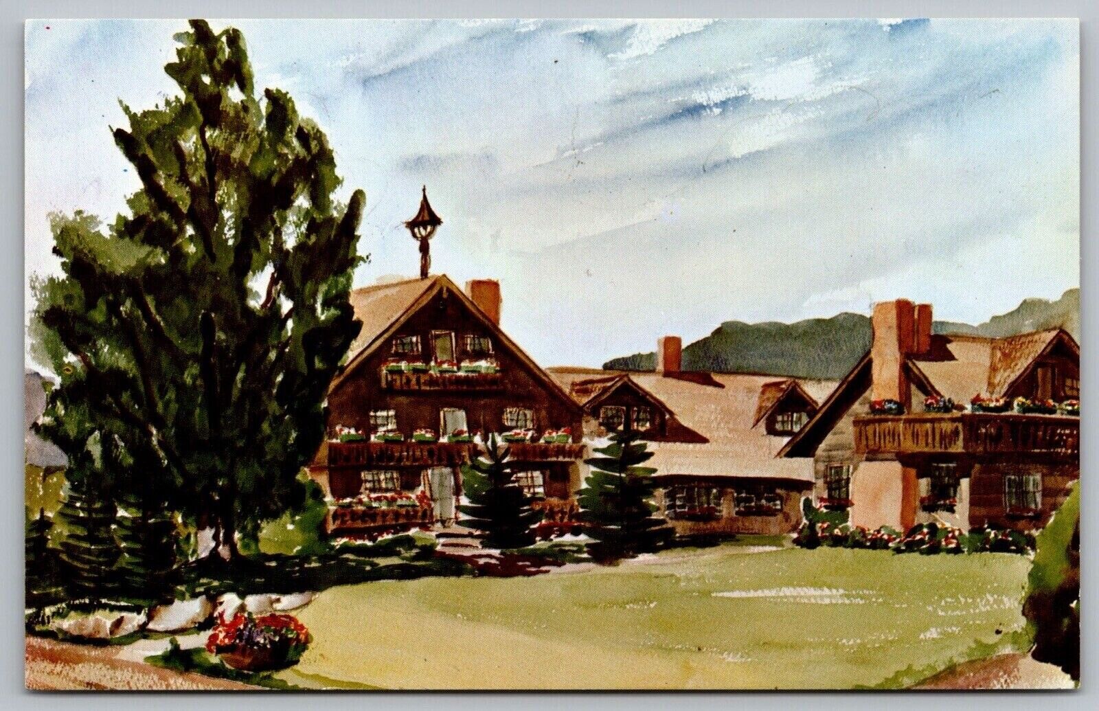 Stowe Vermont Trapp Family Lodge Scenic Landmark Front View Chrome Postcard