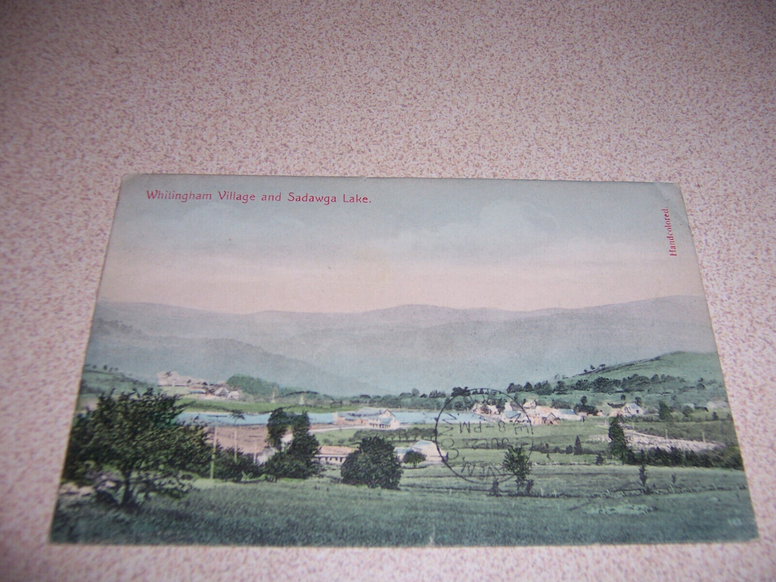 1906 WHITINGHAM VILLAGE and SADAWGA LAKE, VT. ANTIQUE POSTCARD