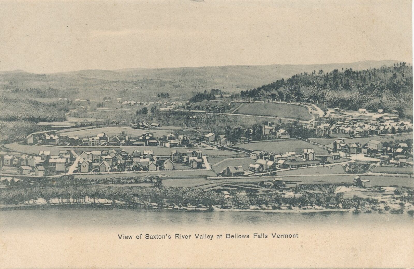 BELLOWS FALLS VT - Saxtons River Valley at Bellows Falls Saxton's-udb (pre 1908)