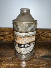 Rare 1950s Red Ribbon Cone Top Beer Can - Mathie Ruder Brewing Co Wausau Wis picture