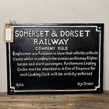 Somerset And Dorset Cast Iron Railway Sign - Large Reproduction Railwayana Sign picture