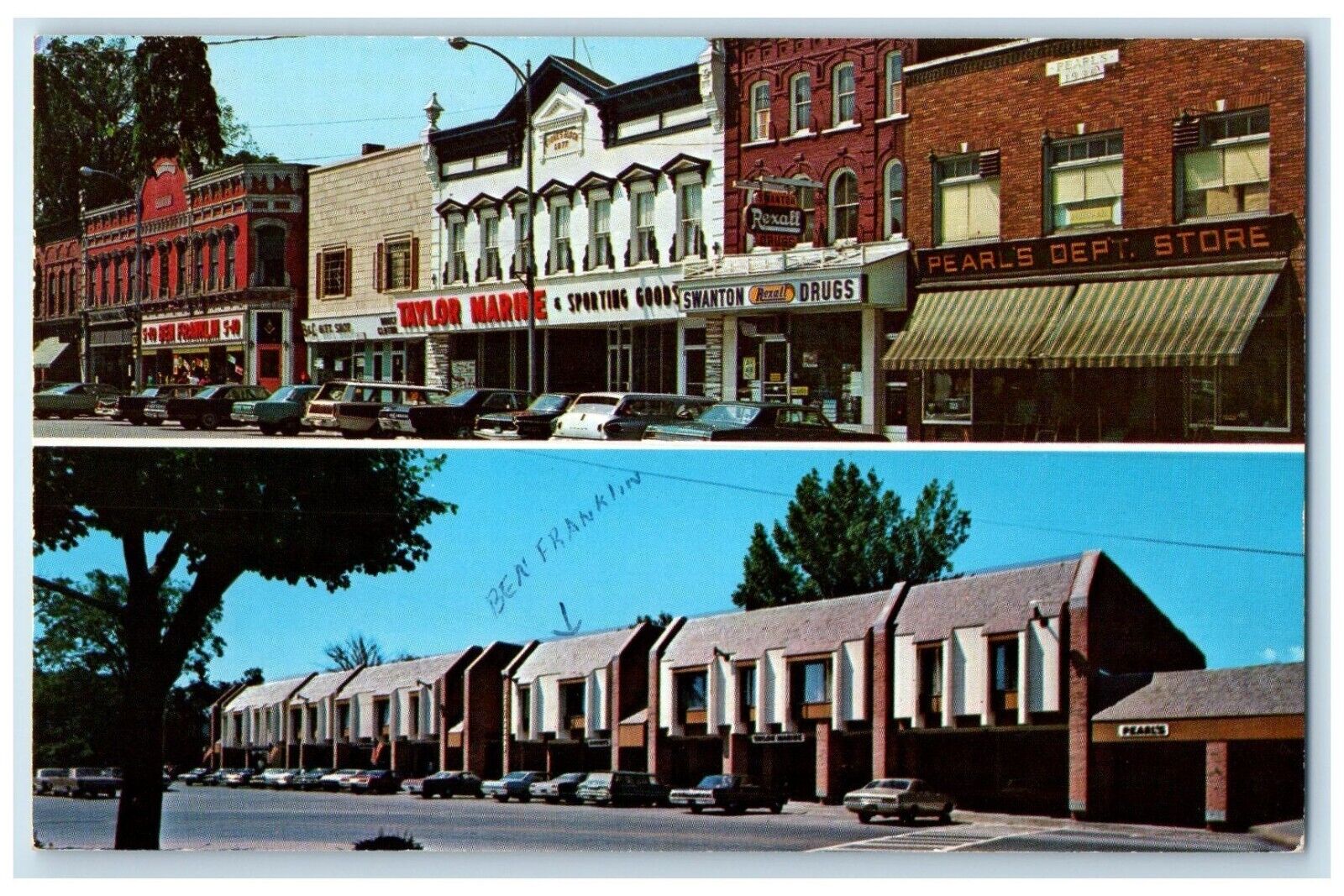 1972 Change Is Eternal Main Street Top Exterior Swanton Vermont Vintage Postcard