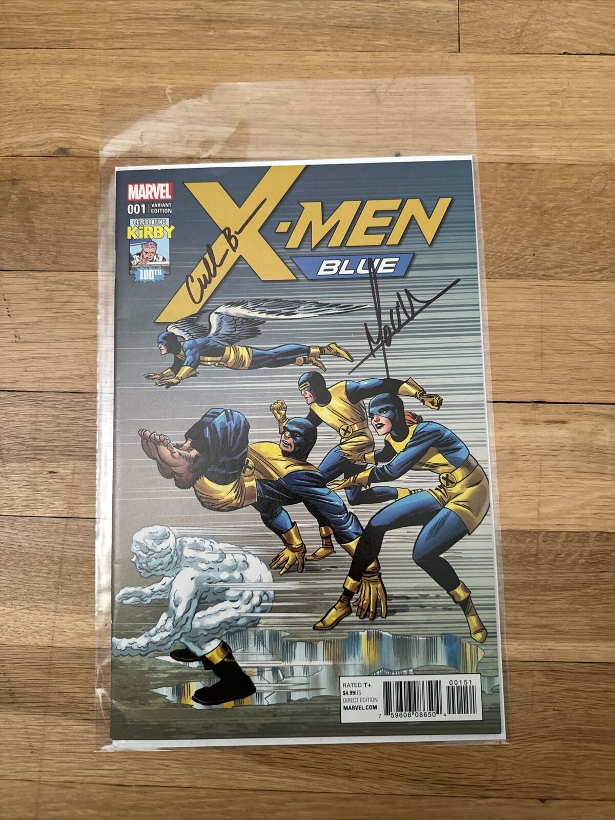 X-Men Blue #1 1:10 Jack Kirby100th Anniversary Variant  2017 Signed X2 Marvel NM