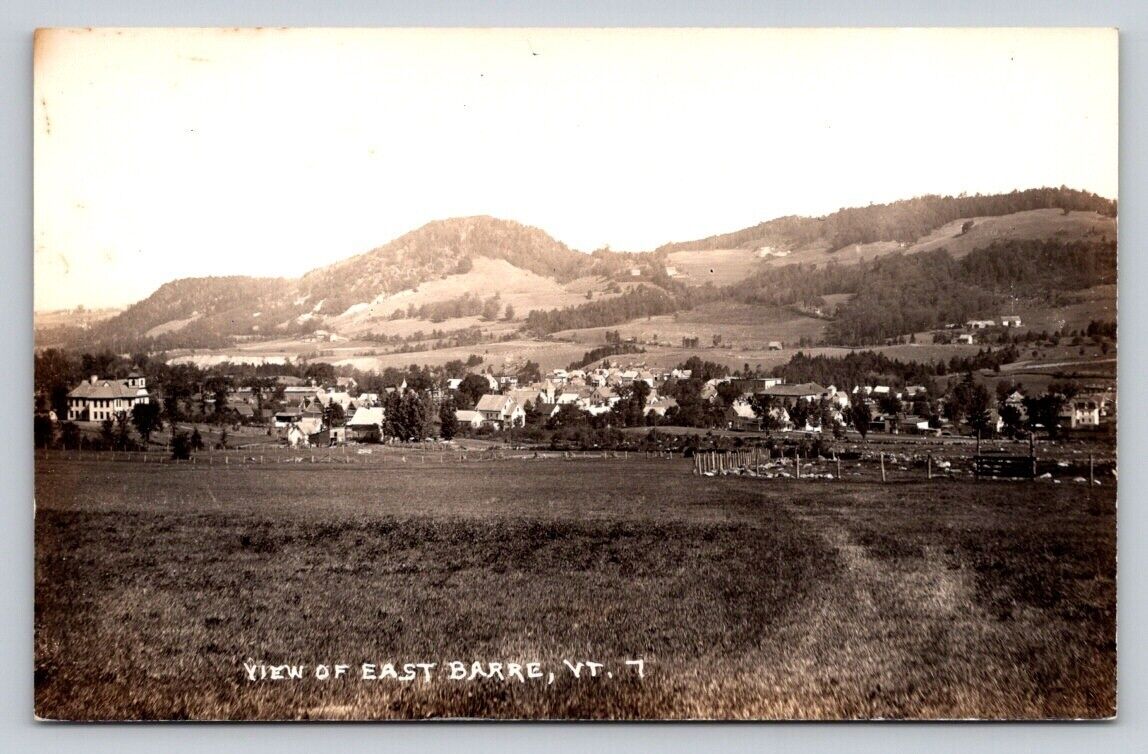 RPPC Panorama Town View East Barre Vermont Real Photo P675