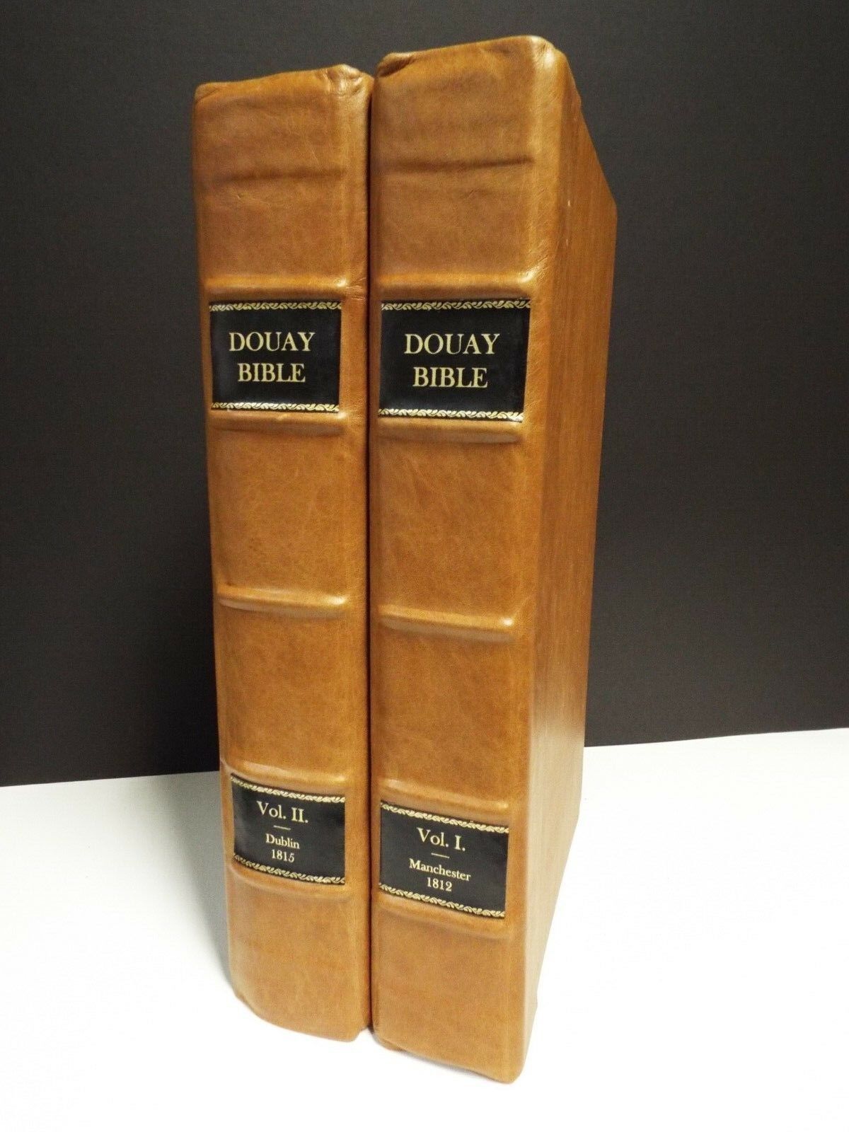 2 Vol  1812  Catholic Bible Douay Rheims - Prtd in Manchester- Haydock-lg folio