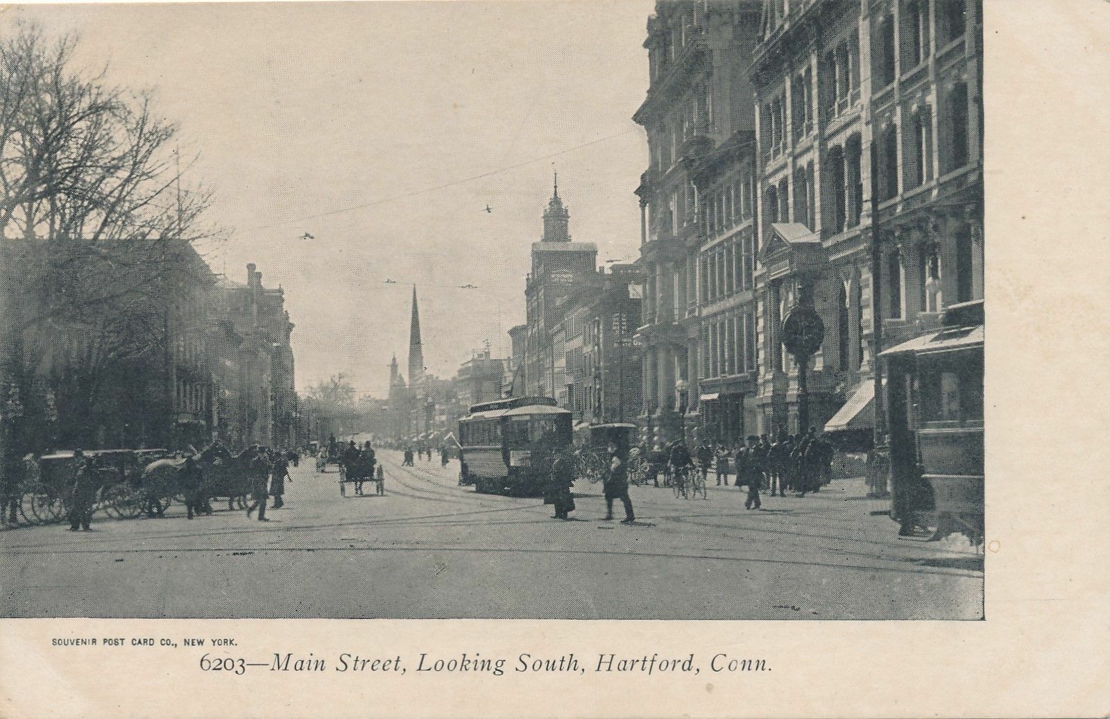 HARTFORD CT - Main Street looking South - udb (pre 1908)