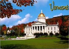 Vermont State Capitol Montpelier Dome Wood Covered Gold Leaf Chrome Postcard UNP picture