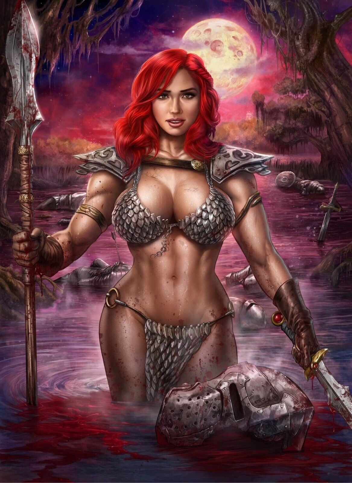 🔥🗡 IMMORTAL RED SONJA #1 DOMINIC GLOVER Unknown 616 Virgin Variant