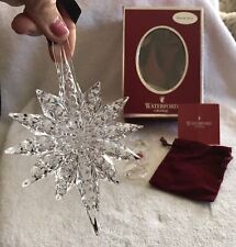 5  3/4” WATERFORD CRYSTAL 2013 SNOWSTAR ORNAMENT W BOX POUCH Enhancer picture