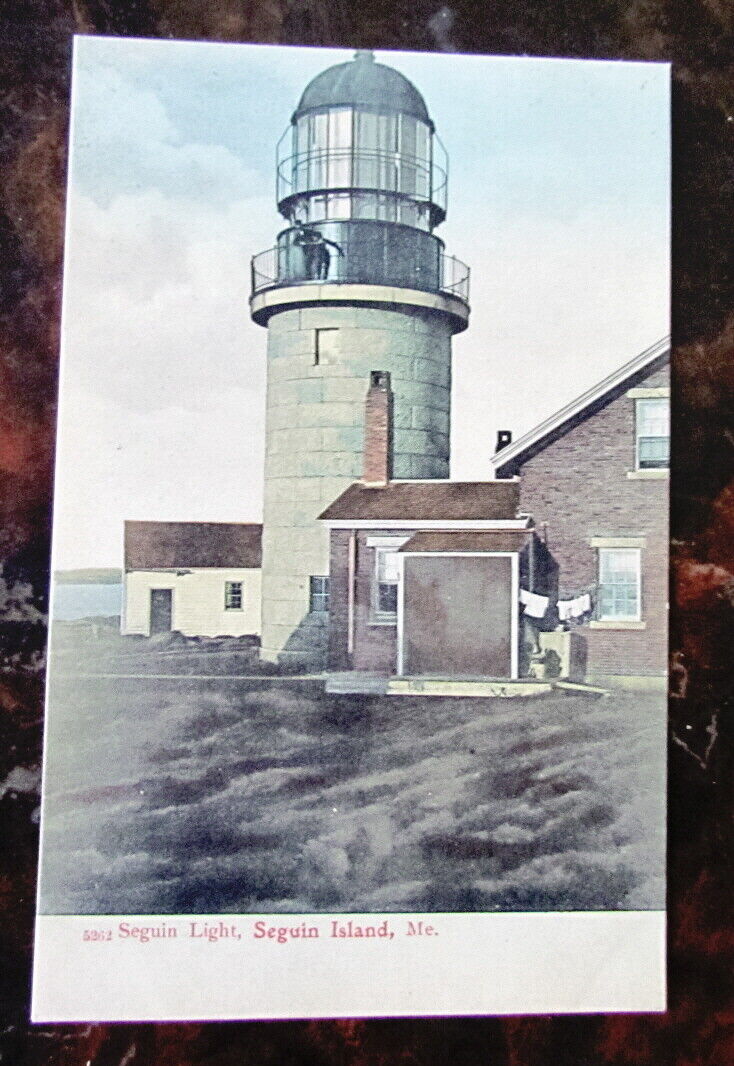 Seguin Light Lighthouse Seguin Island Maine Vintage Postcard Germany