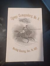 Antique Knights Of Templar Middletown,  Conn. Gyrene Command NO. 8 Dec. 19, 1887 picture