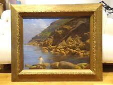 Fine Large 19th Century Nude Girl Beach Cornwall Penberth Charles H. THOMPSON picture