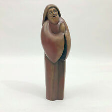 Modernist Praying Figurine Joseph Faux Wood 8x2.5x2.5 inches picture