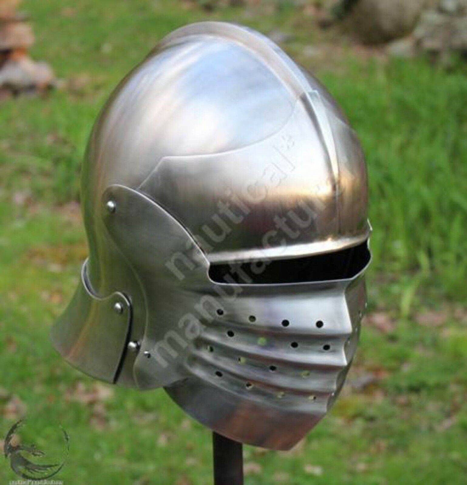 Medieval Bellows Fac Sallet Helmet crusader-wallace-helmete Reenactment ReplicaB