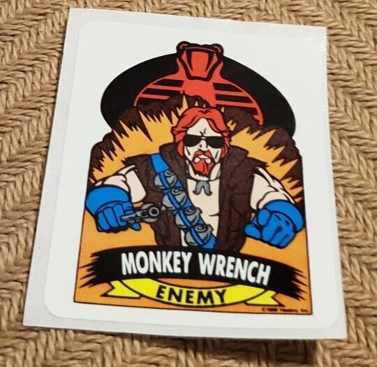G. I. Joe Monkey Wrench Sticker 1986 Hasbro Milton Bradley